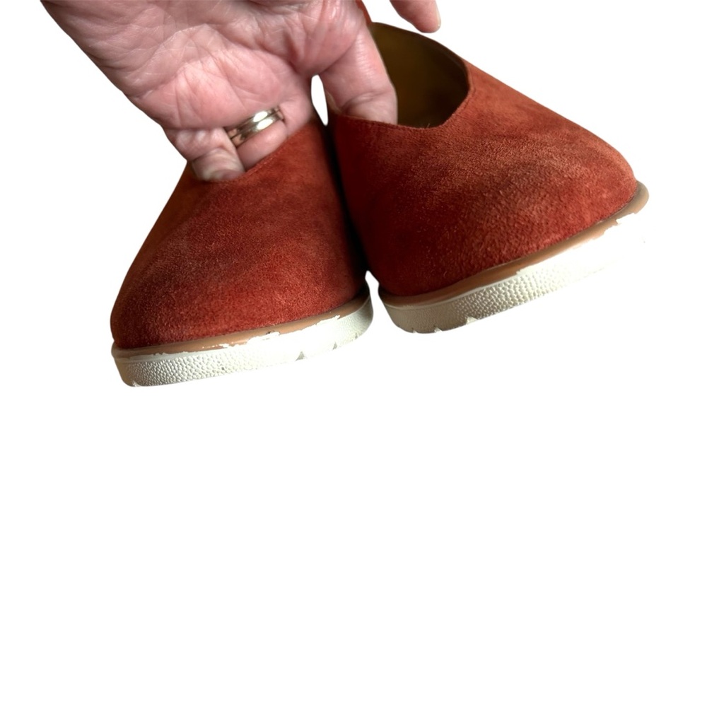 Eileen Fisher Rust Brick Wedge Ballet Suede Loafers Flats 8 - Picture 6 of 9